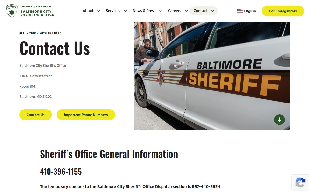 Baltimore City Clerk of the Circuit Court contact phone numbers