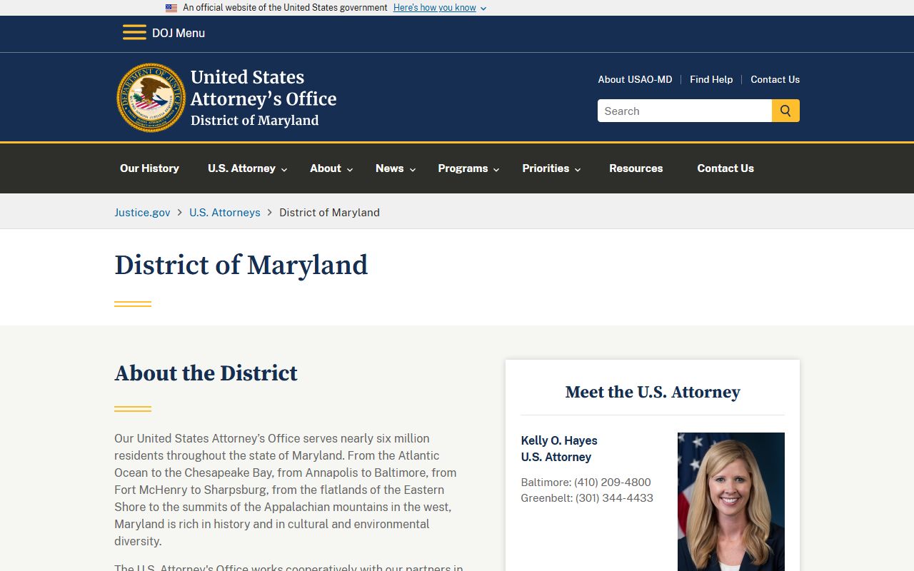 Baltimore City arrest records federal prosecutor source