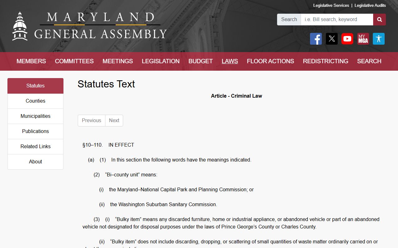Maryland expungement statute for police and court records